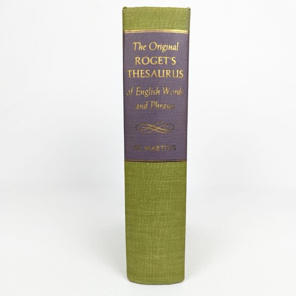 Lime Green Decor Classic Vintage Midcentury Book Rogets Thesaurus 1965 hardcover - Picture 2 of 13